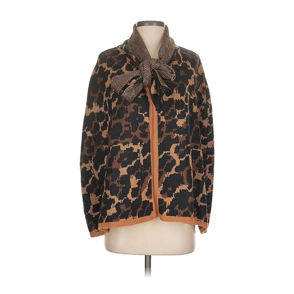 Betsey Johnson Sweaters - Betsey Johnson Leopard Sweater Cape Scarf Necktie One Size